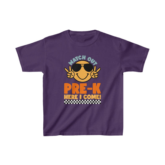 “WATCH OUT PRE-K HERE I COME!” Kids Heavy Cotton™ Tee