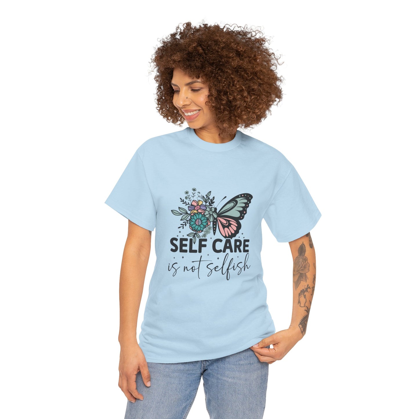 Self Care is Not Selfish Unisex Heavy Cotton Tee