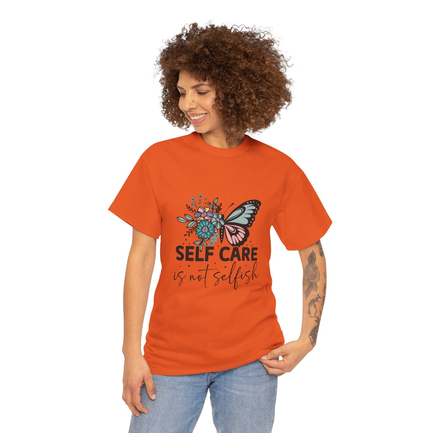 Self Care is Not Selfish Unisex Heavy Cotton Tee