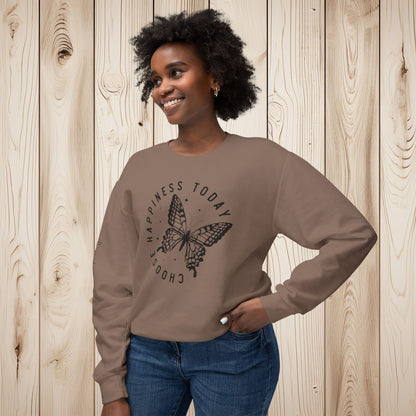 Choose Happiness Unisex Lightweight Crewneck Sweatshirt