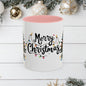 Merry Christmas Coffee Mug, Festive Holiday Cup with Black Cats and Christmas Lights, 11oz, 15oz, Christmas Gift, Hot Cocoa Mug, Symmetrical