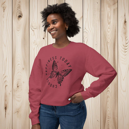 Choose Happiness Unisex Lightweight Crewneck Sweatshirt