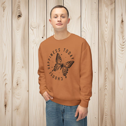 Choose Happiness Unisex Lightweight Crewneck Sweatshirt