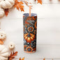 Autumn Elegance Skinny Tumbler with Straw, 20oz