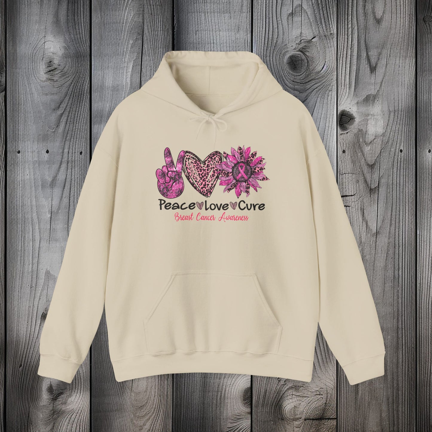 Peace Love Cure Hoodie Unisex Heavy Blend™ Hooded Sweatshirt