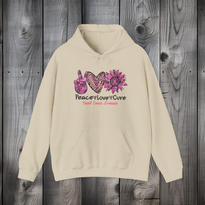 Peace Love Cure Hoodie Unisex Heavy Blend™ Hooded Sweatshirt
