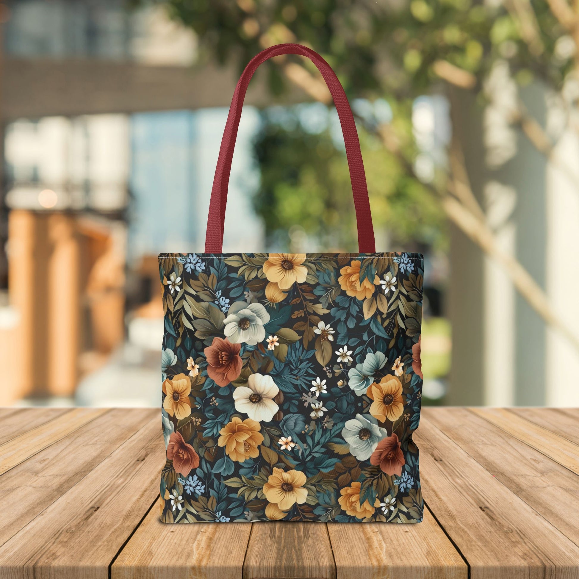 Floral Tote Bag with Vibrant Flower Pattern - EternalAscension