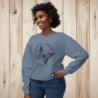 Choose Happiness Unisex Lightweight Crewneck Sweatshirt