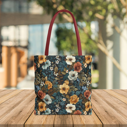 Floral Tote Bag with Vibrant Flower Pattern
