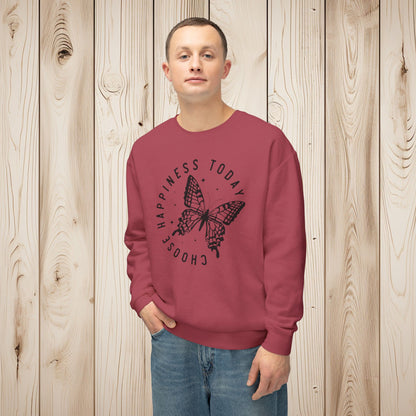 Choose Happiness Unisex Lightweight Crewneck Sweatshirt