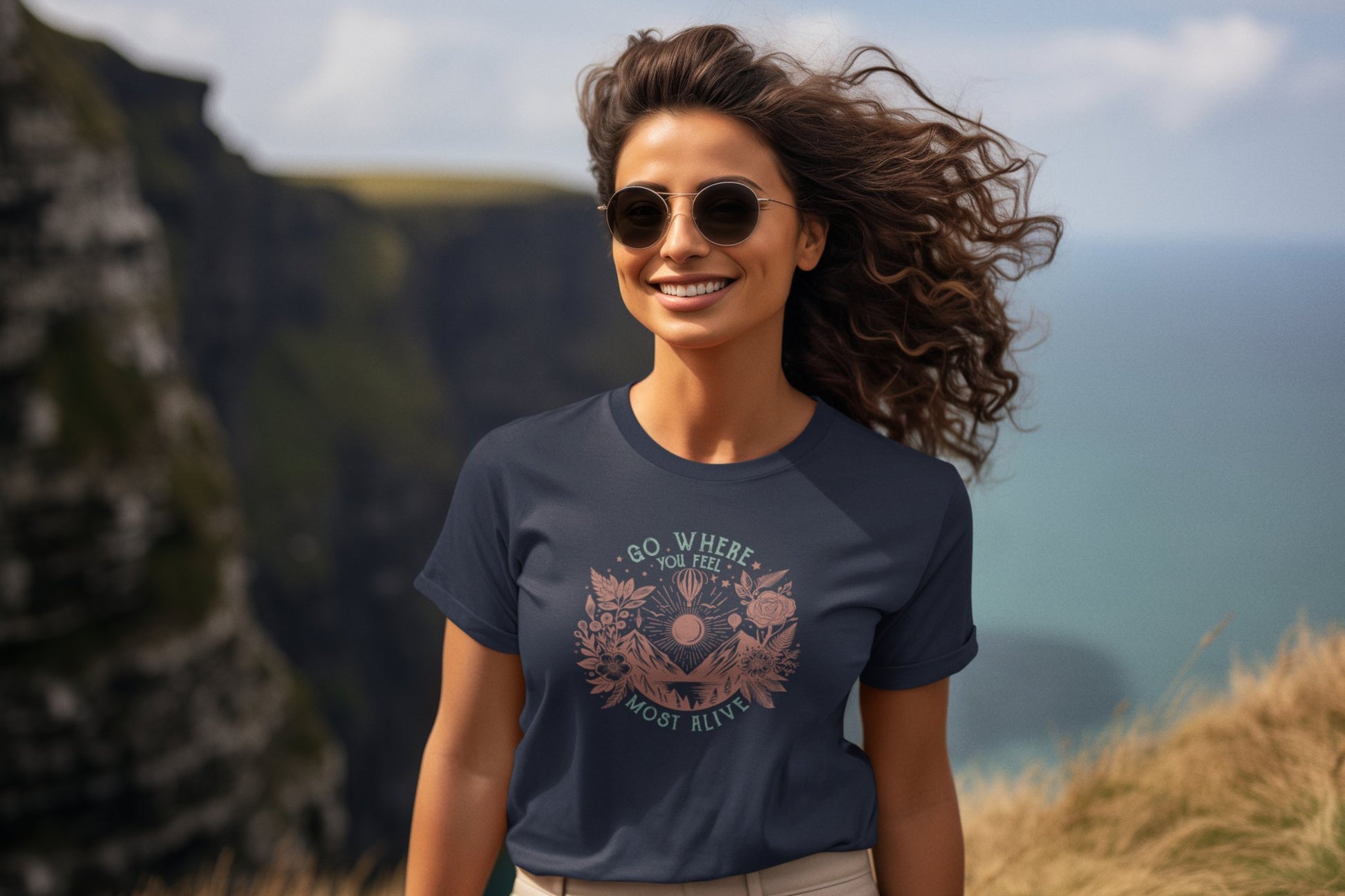 Adventure T-Shirt - 'GO WHERE YOU FEEL MOST ALIVE' Design - EternalAscension