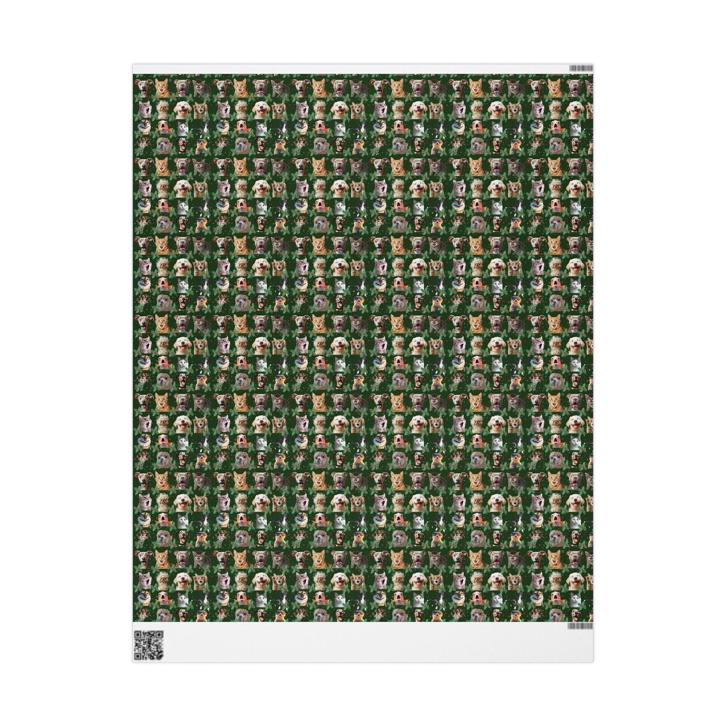 Animal Collage Wrapping Paper, Dog Cat Fish Alpaca Gift Wrap - Festive Holiday Fun, Custom Christmas Pattern, Matte or Glossy Finish, 90gsm - EternalAscension