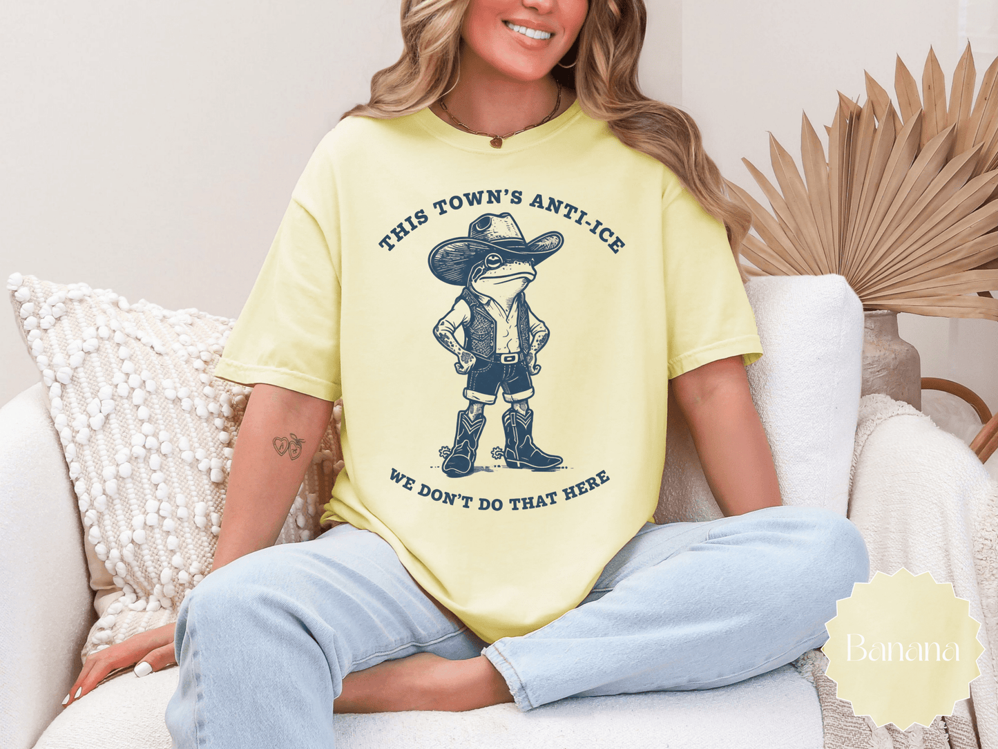 Anti - ICE Frog Cowboy T-Shirt | Vintage Western Statement Tee - EternalAscension