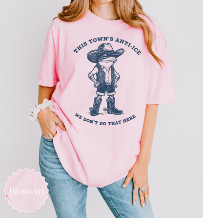 Anti - ICE Frog Cowboy T-Shirt | Vintage Western Statement Tee - EternalAscension