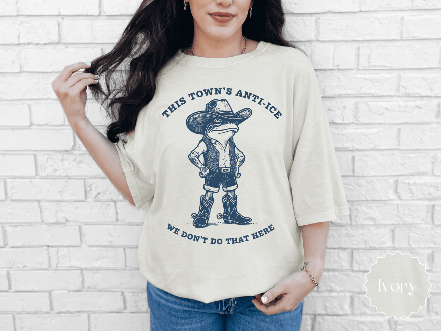 Anti - ICE Frog Cowboy T-Shirt | Vintage Western Statement Tee - EternalAscension