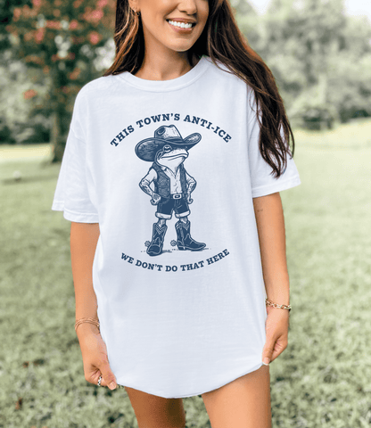 Anti - ICE Frog Cowboy T-Shirt | Vintage Western Statement Tee - EternalAscension