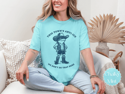 Anti - ICE Frog Cowboy T-Shirt | Vintage Western Statement Tee - EternalAscension