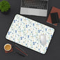 Blue Watercolor Floral Pattern, Non - Slip Desk Mat - EternalAscension