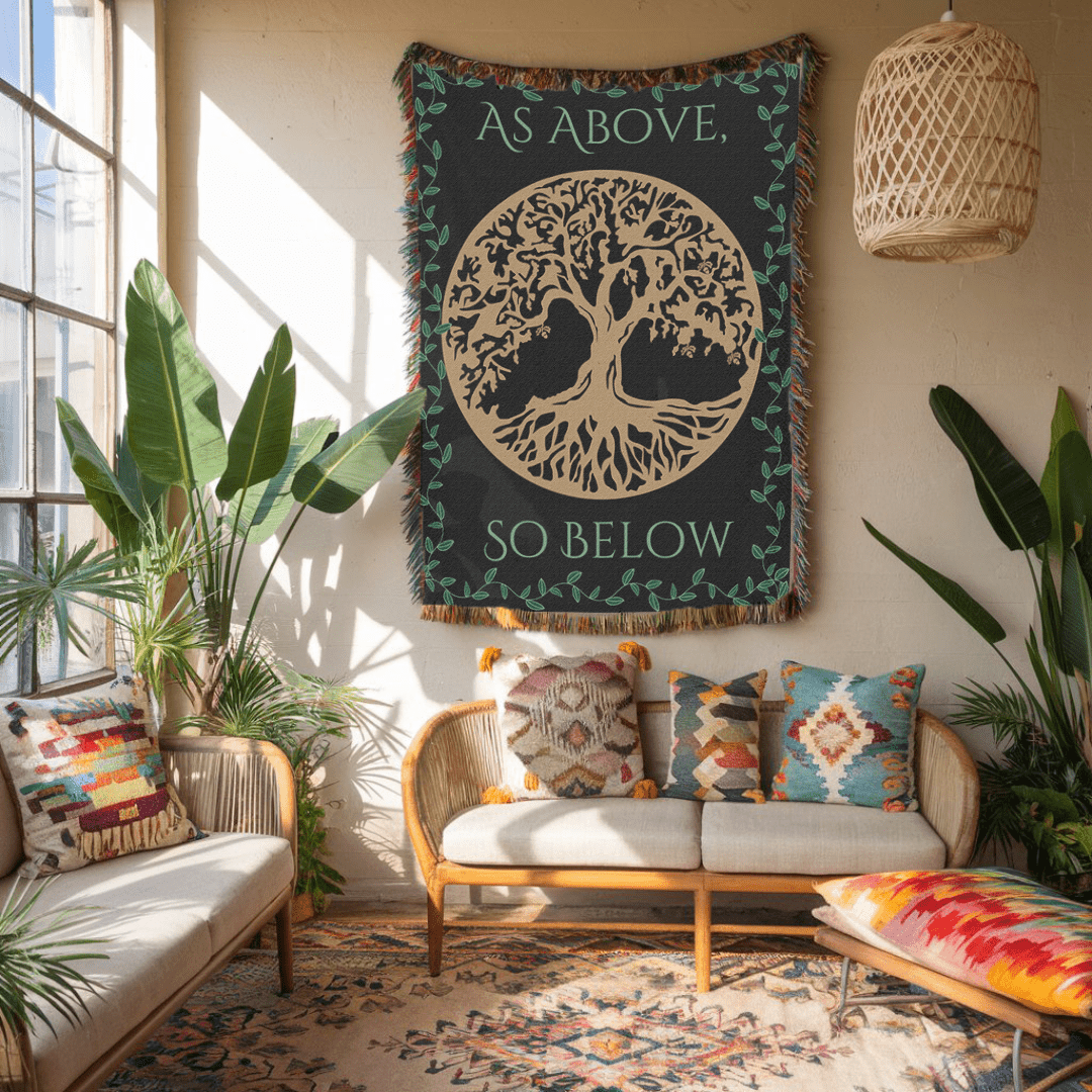 Bohemian Tree of Life Woven Blanket, - EternalAscension