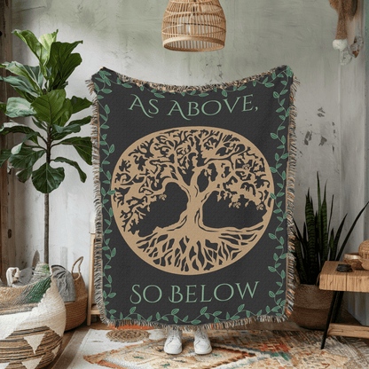 Bohemian Tree of Life Woven Blanket, - EternalAscension