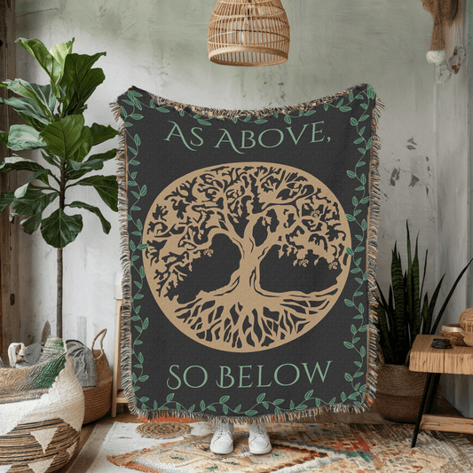 Bohemian Tree of Life Woven Blanket, - EternalAscension