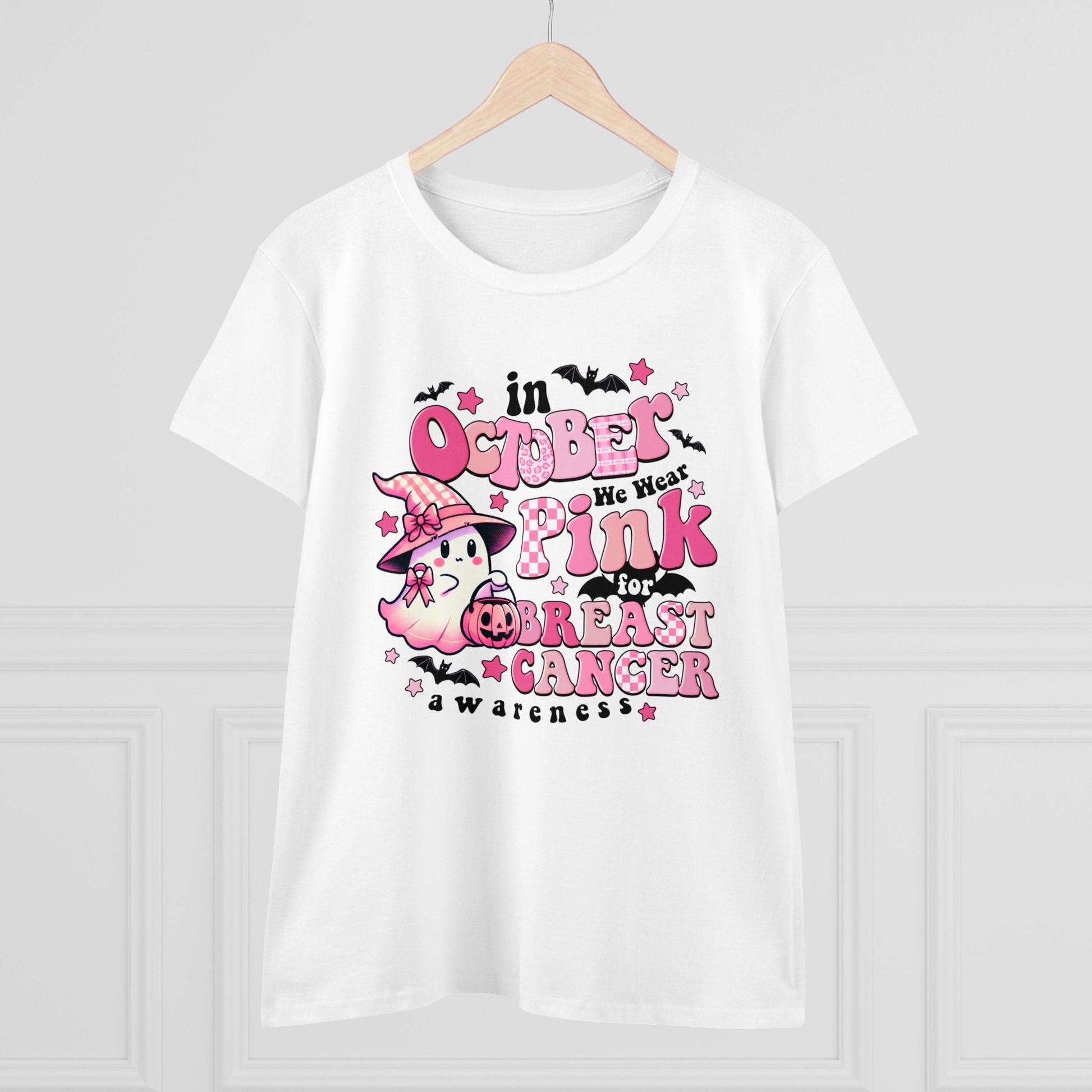 Boo - tiful Pink Ribbon Women's Midweight Cotton Tee - EternalAscension