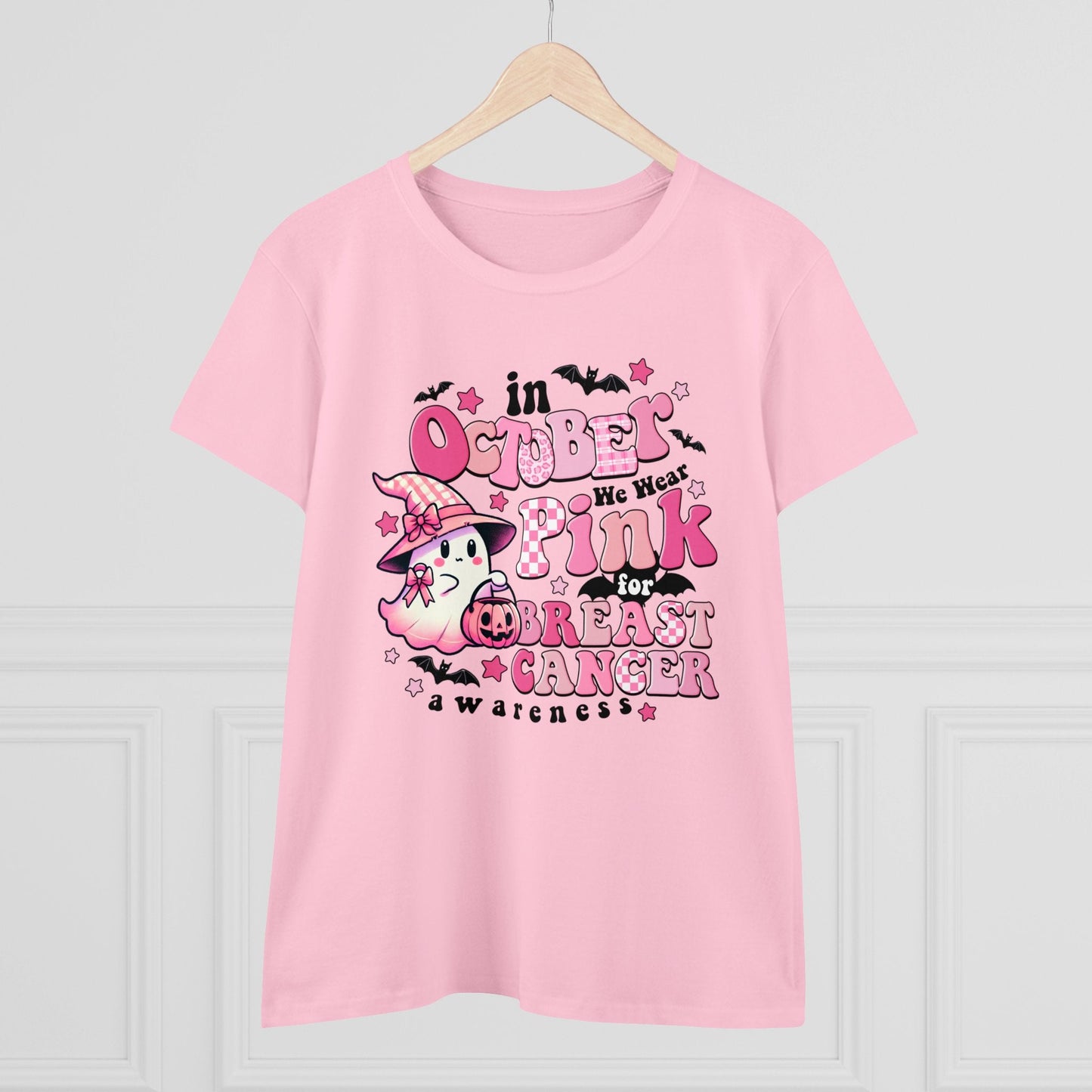 Boo - tiful Pink Ribbon Women's Midweight Cotton Tee - EternalAscension