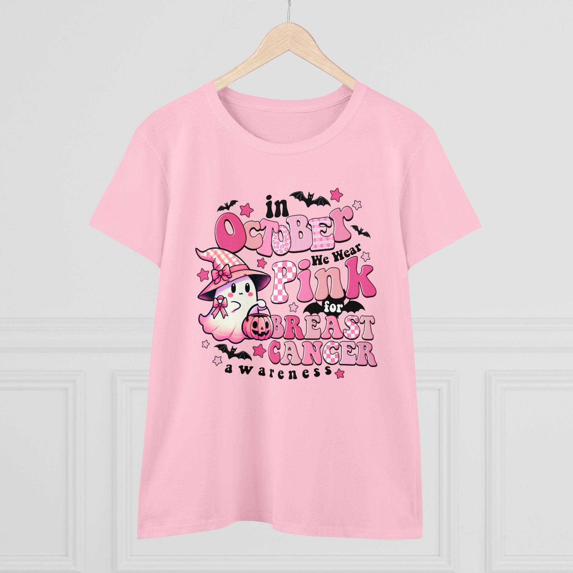 Boo - tiful Pink Ribbon Women's Midweight Cotton Tee - EternalAscension