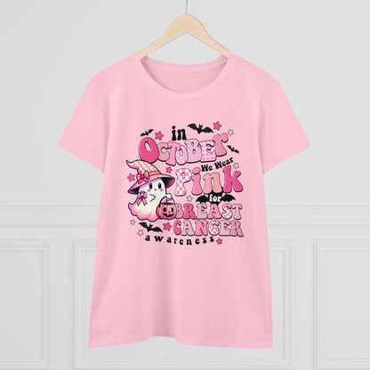 Boo - tiful Pink Ribbon Women's Midweight Cotton Tee - EternalAscension