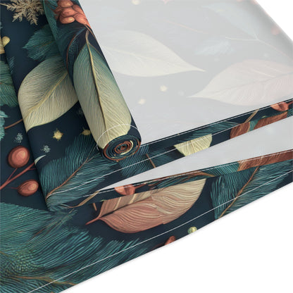 Botanical Bliss Table Runner, Vibrant Leaves Berries Design in Cotton/Poly - Holiday Home Decor, Kitchen Table Setting, Dining Room - EternalAscension