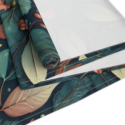 Botanical Bliss Table Runner, Vibrant Leaves Berries Design in Cotton/Poly - Holiday Home Decor, Kitchen Table Setting, Dining Room - EternalAscension