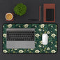 Botanical Desk Mat – Dark Green Floral Pattern - EternalAscension