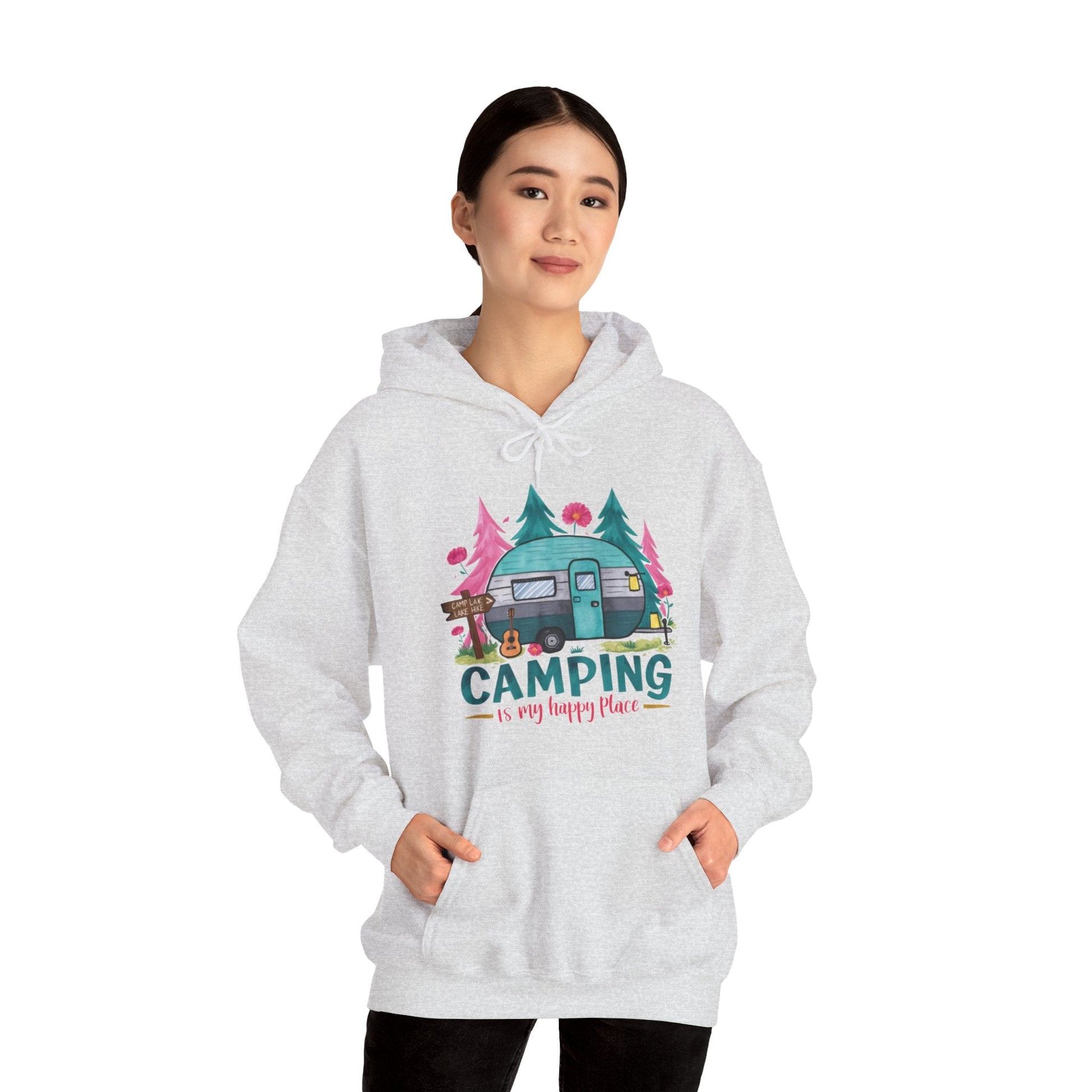 Camping Is My Happy Place! Unisex Heavy Blend™ Hooded Sweatshirt - EternalAscension