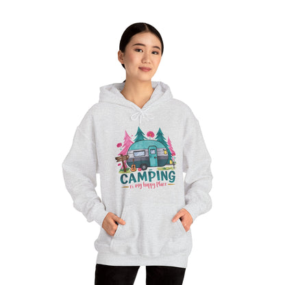 Camping Is My Happy Place! Unisex Heavy Blend™ Hooded Sweatshirt - EternalAscension