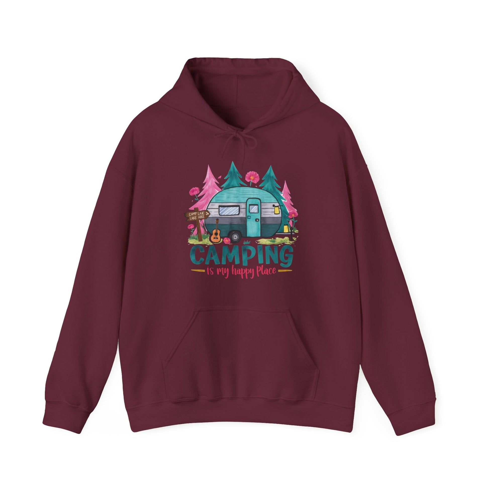 Camping Is My Happy Place! Unisex Heavy Blend™ Hooded Sweatshirt - EternalAscension
