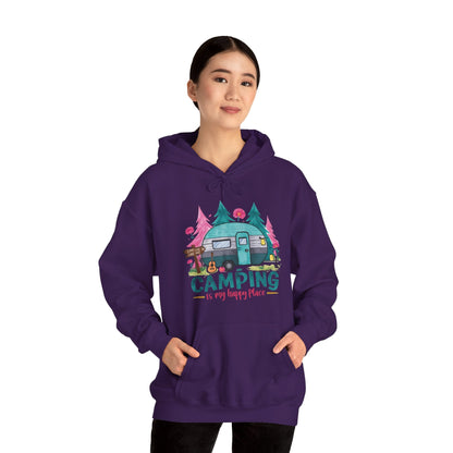 Camping Is My Happy Place! Unisex Heavy Blend™ Hooded Sweatshirt - EternalAscension