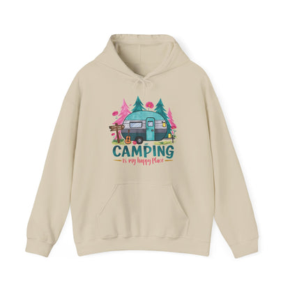 Camping Is My Happy Place! Unisex Heavy Blend™ Hooded Sweatshirt - EternalAscension
