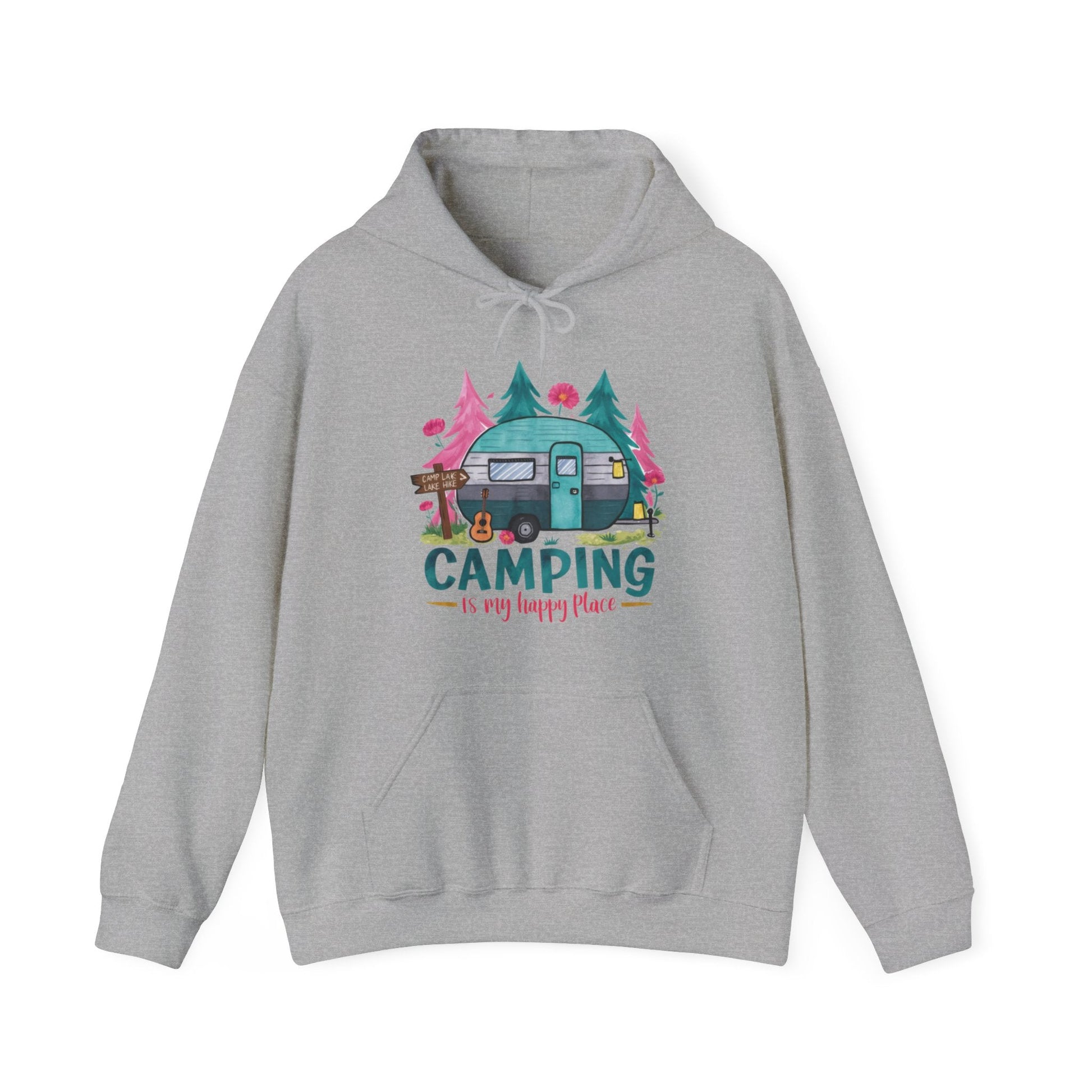 Camping Is My Happy Place! Unisex Heavy Blend™ Hooded Sweatshirt - EternalAscension