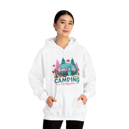 Camping Is My Happy Place! Unisex Heavy Blend™ Hooded Sweatshirt - EternalAscension