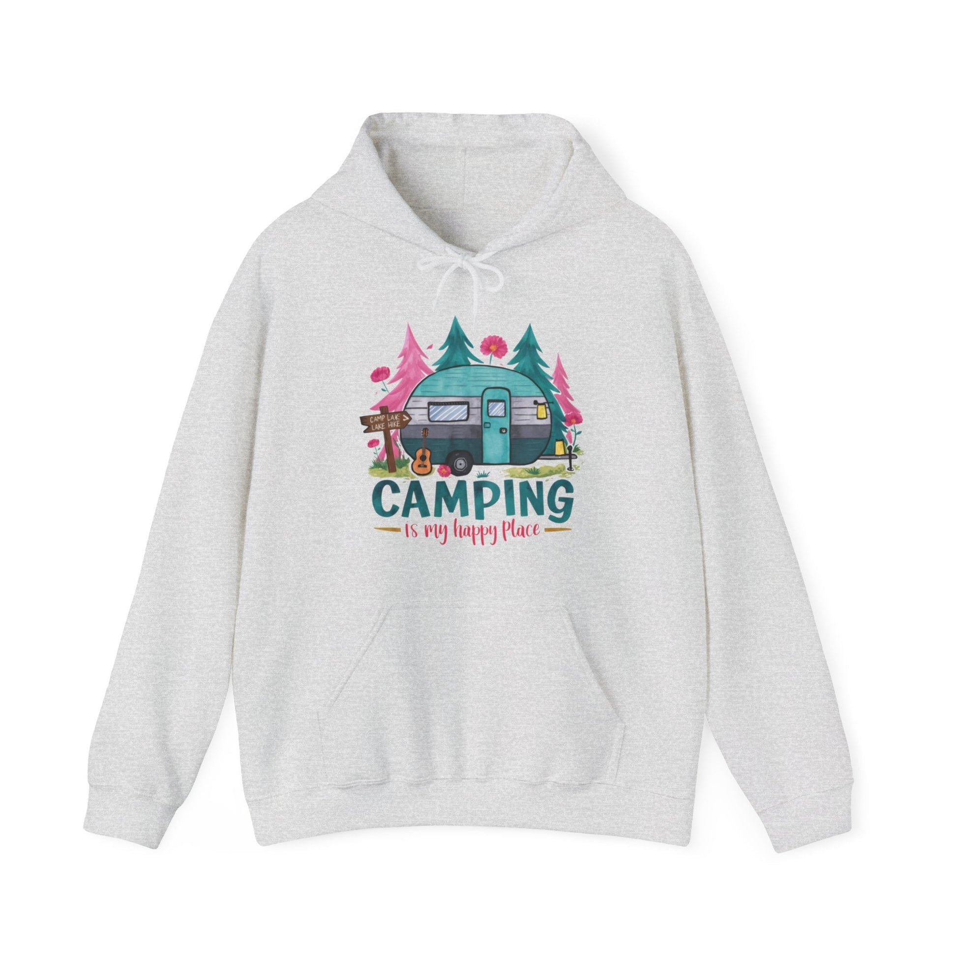 Camping Is My Happy Place! Unisex Heavy Blend™ Hooded Sweatshirt - EternalAscension