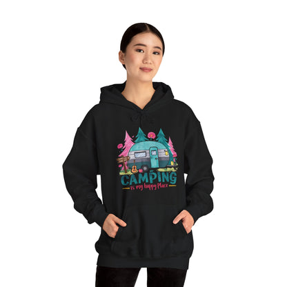 Camping Is My Happy Place! Unisex Heavy Blend™ Hooded Sweatshirt - EternalAscension