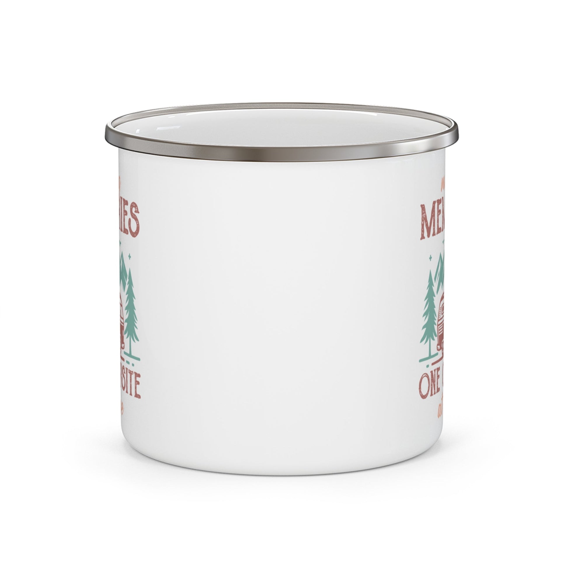 Camping Mug - Retro Vintage Camper Van and Pine Trees Design - EternalAscension