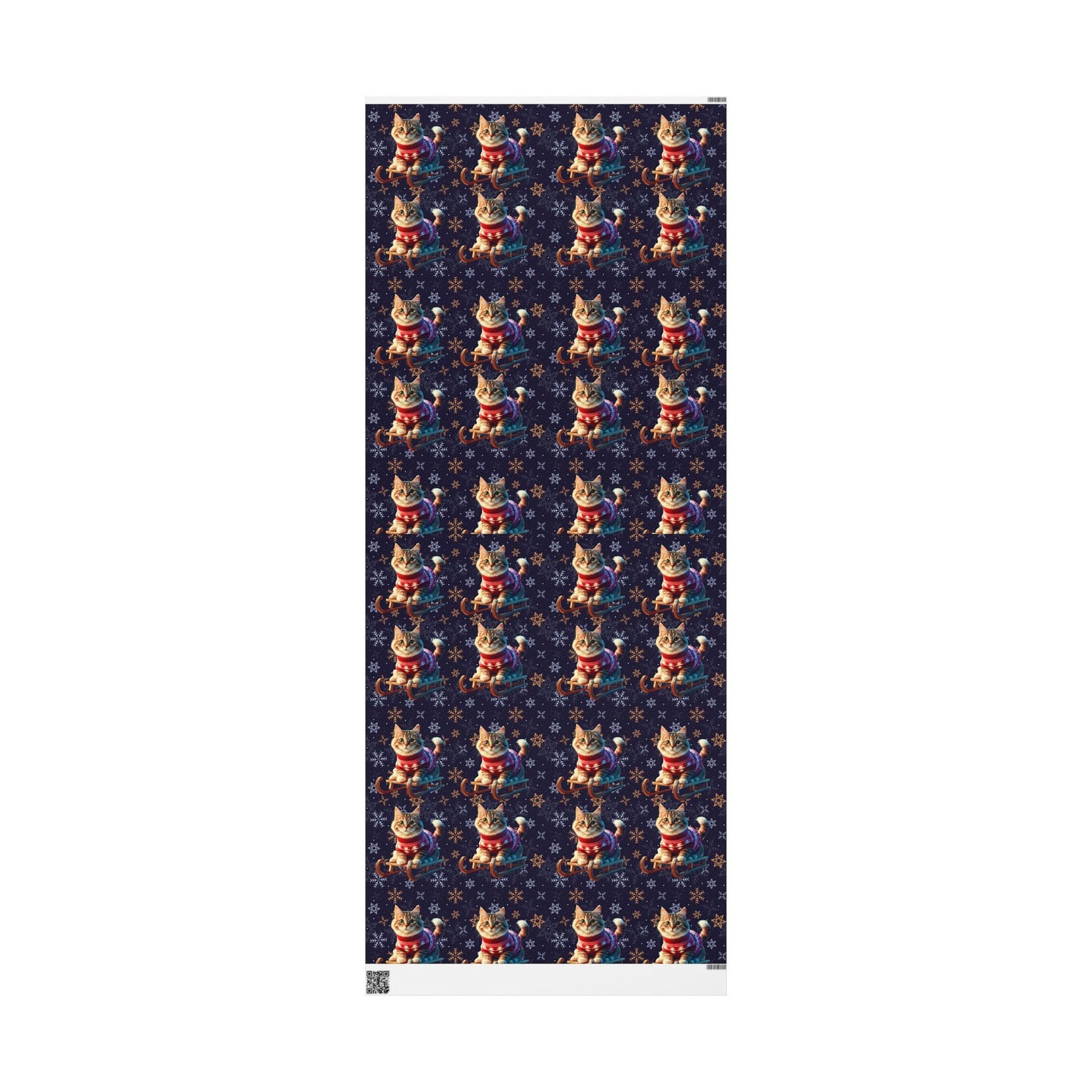 Cat on Sled Wrapping Paper, Holiday Gift Wrap, Christmas Cat Theme, Festive Present Wrap, Winter Magic Packaging, Cat Lover Gift Wrap - EternalAscension