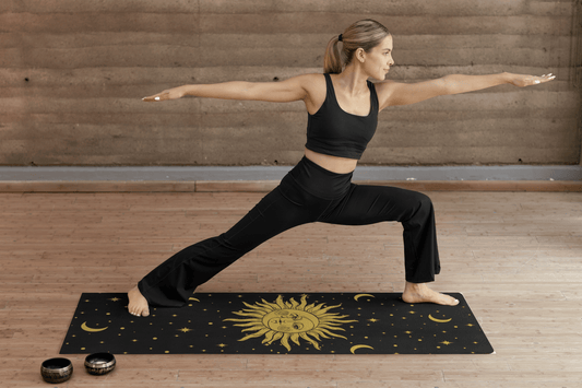Celestial Cosmos Yoga Mat, Sun Moon Design - EternalAscension