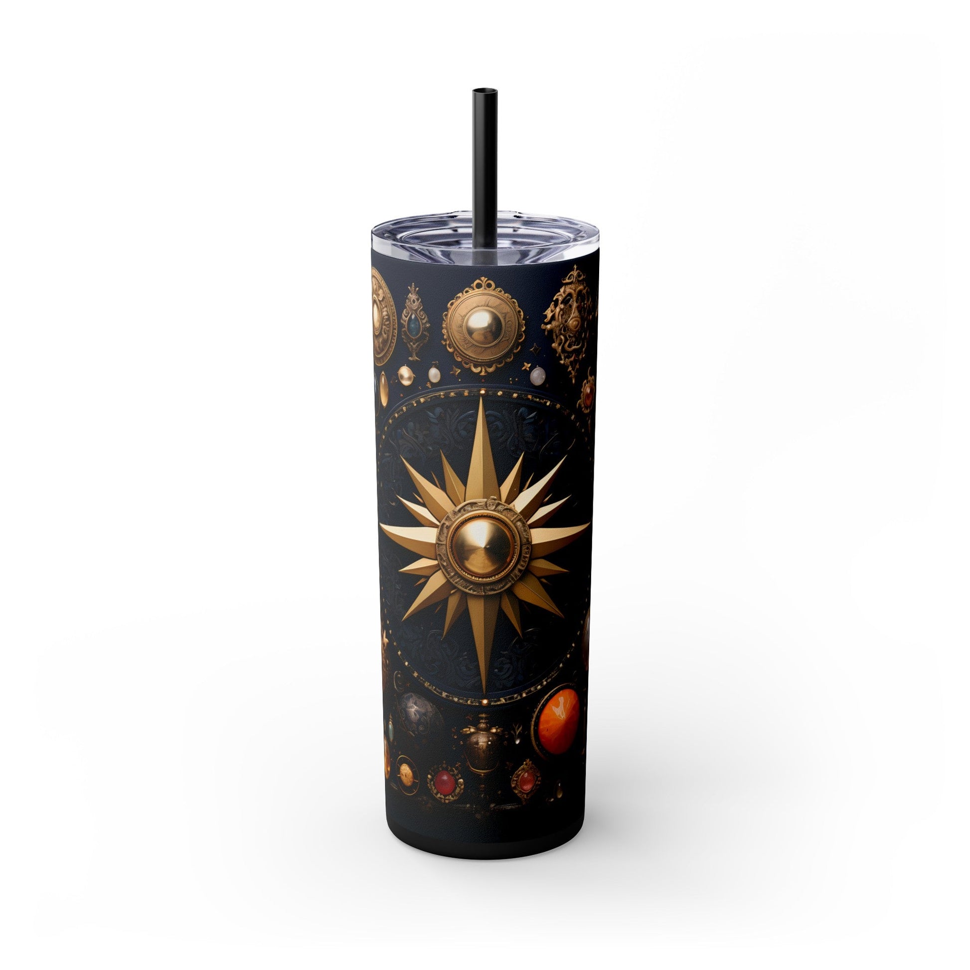 Celestial Gems Skinny Tumbler with Straw, 20oz - EternalAscension