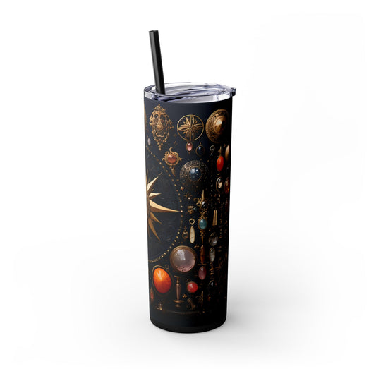 Celestial Gems Skinny Tumbler with Straw, 20oz - EternalAscension