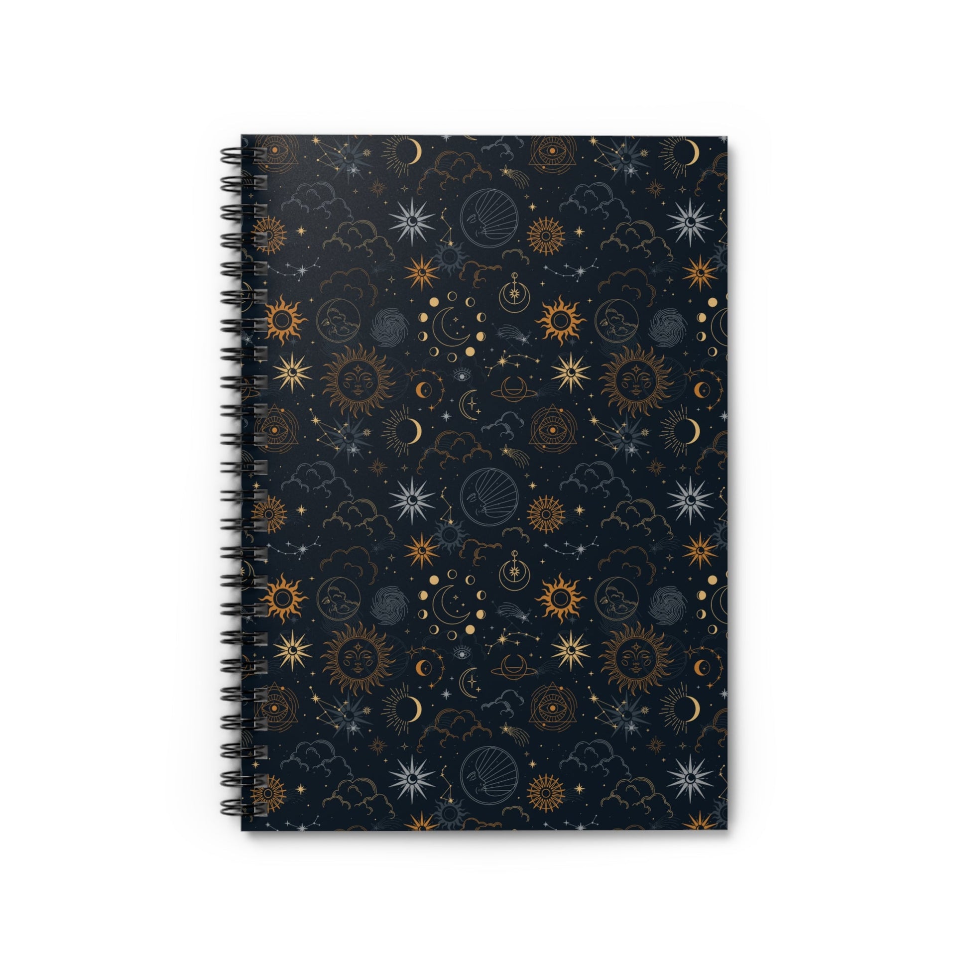 Celestial Notebook - Ruled Line Journal with Sun, Moon, Stars, and Mystical Elements - EternalAscension