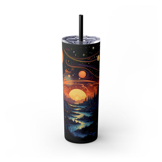 Celestial Serenity Skinny Tumbler with Straw, 20oz - EternalAscension