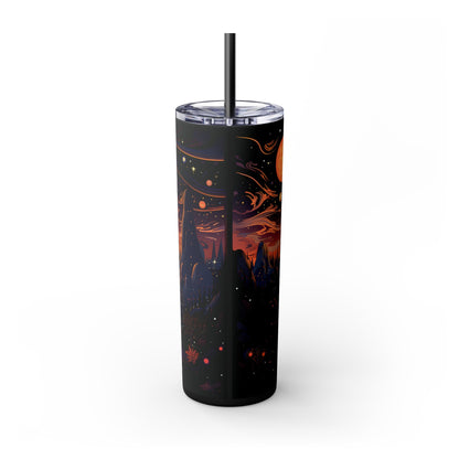 Celestial Serenity Skinny Tumbler with Straw, 20oz - EternalAscension