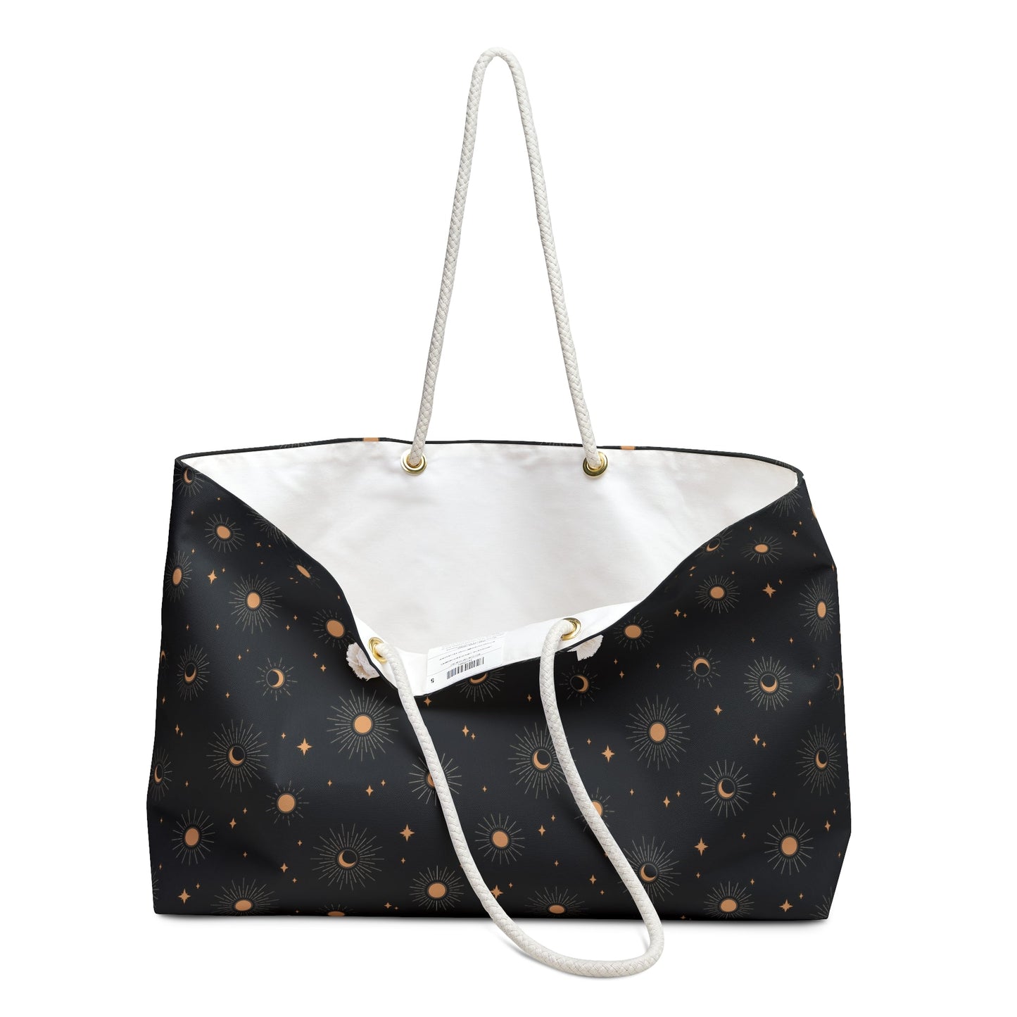 Celestial Tote Bag, Sun Moon Star Pattern, Weekend Travel Bag - EternalAscension